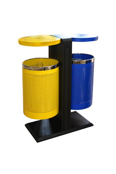 Raki RAKI DUAL EXTERNAL waste bin 82.5x40x94x5cm