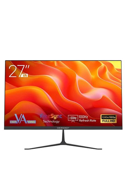 Microdigit Premium 27 inch VA Flat LED Monitor 100Hz with FHD (1920x1080) Display, Built-In Speakers