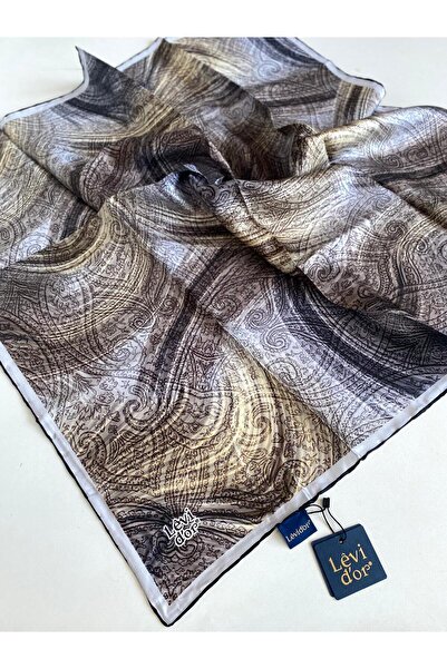 Levidor Tivil Saf İpek Eşarp 49065 Vizon Karışık Desen