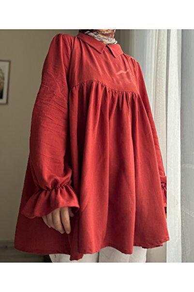 Mina Terzi&Butik Cotton Ruffle Sleeve Robe Tunic