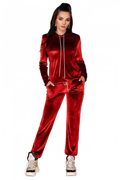 Atmosphere Fashion Red velvet tracksuit
