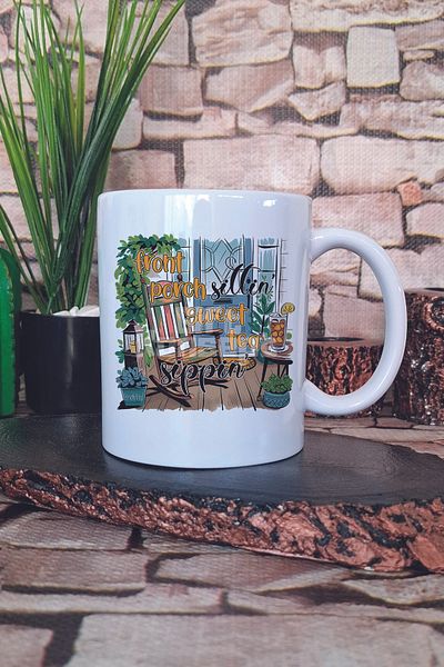 giftkonsept Front Porch Sittin Sweet Tea Sippin Printed Gift Mug