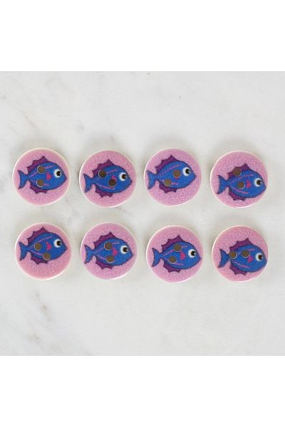 deposite Loren Crafts 8-Piece Fish Button - 1163