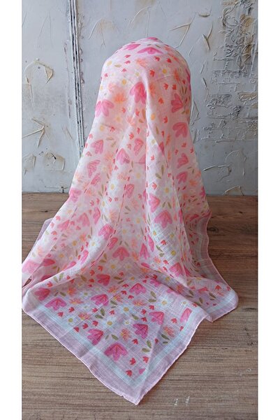 Nilbutik Παιδικό βαμβακερό μαντήλι με θέμα το κορίτσι 80*80cm