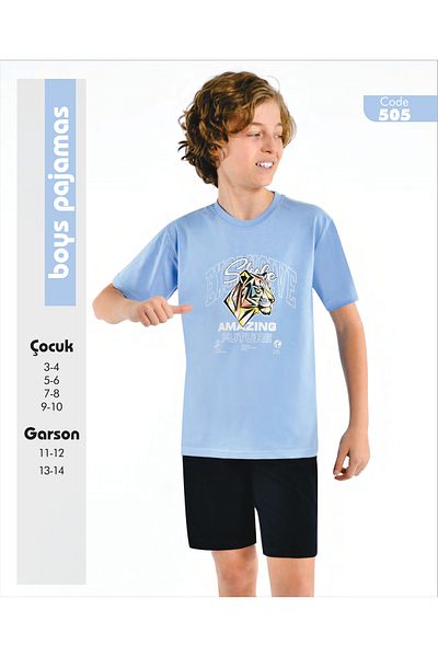 Modaley Giyim Boy's t-shirt shorts set blue