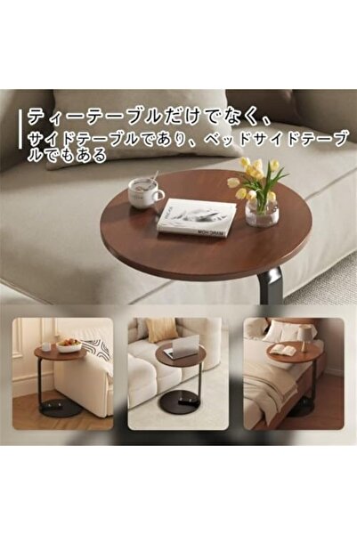Generic Round Bedside Table, Coffee Table, Living Alone, Scandinavian Style, Easy to Assemble, Compact, Ligh