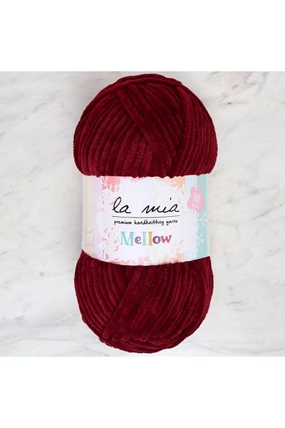 La Mia Yarn خيط حياكة يدوي من La Mia Mellow Claret Red -912
