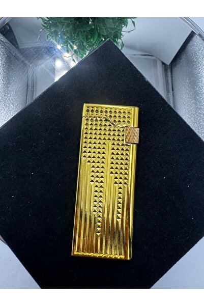 NikaŞ Gold Renk Düz Işlemeli Soft Flame Metal Çakmak