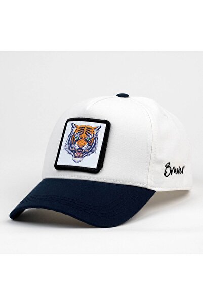 Braver Collection Braver Beyaz/Lacivet Kaplan Patch Şapka