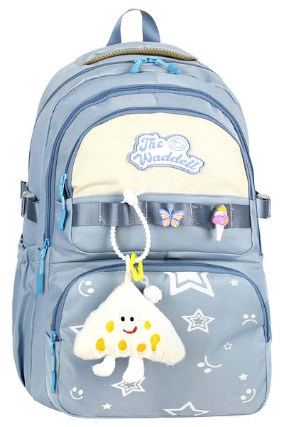 barberri Rucsac zilnic cu licență Twill Smile și rucsac școlar cu cadou de jucărie de pluș