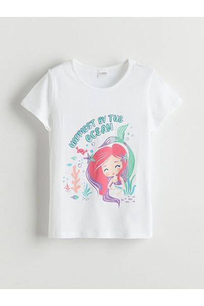 LC Waikiki Set pijamale Capri pentru fete cu gât crew pentru sezon nou - S5HY52Z4