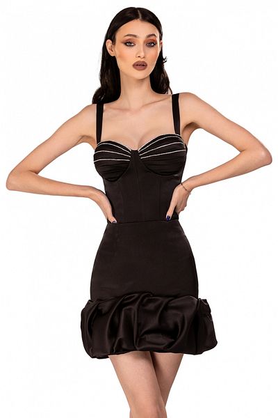 Atmosphere Fashion Black taffeta corset