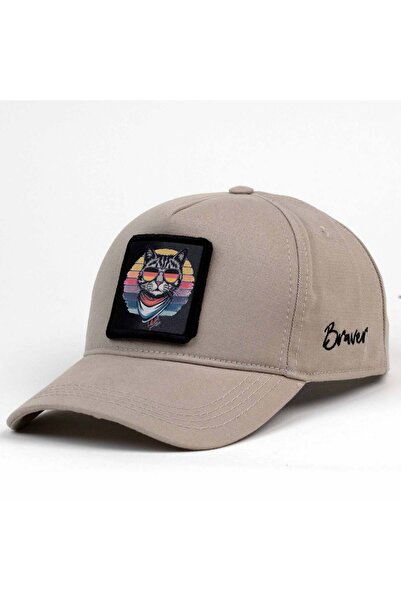 Braver Collection Braver Bej Kedi Patch Şapka