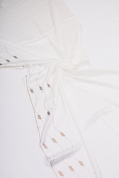 FİVE Five Stone Jan Jan Shawl - Pattern-02 - White