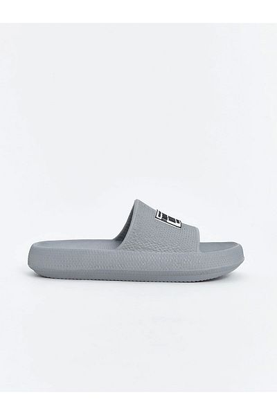 LC Waikiki Lcw Steps Gray Single Stripe Printed Men's Slippers