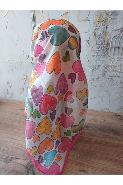 Nilbutik Kız Çocuk Temalı Pamuklu Çocuk Eşarp 80*80cm