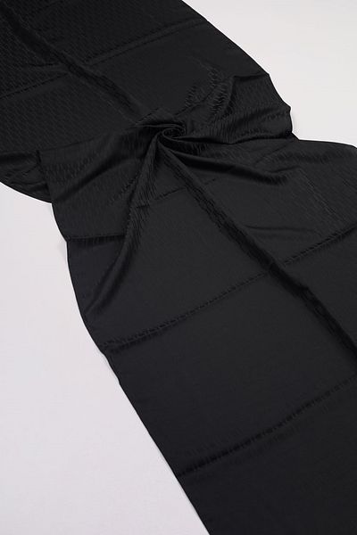 scarfella Self Patterned Jacquard Shawl - Pattern-02 - Black