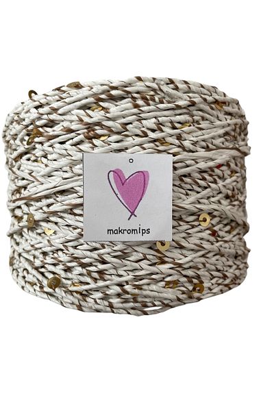 Makromİps Paper Yarn with Sequence Sequence (250Gr) Natural Wicker Kraft Crochet Hobby Hand Knitting Yarn Bag Basket Decoration