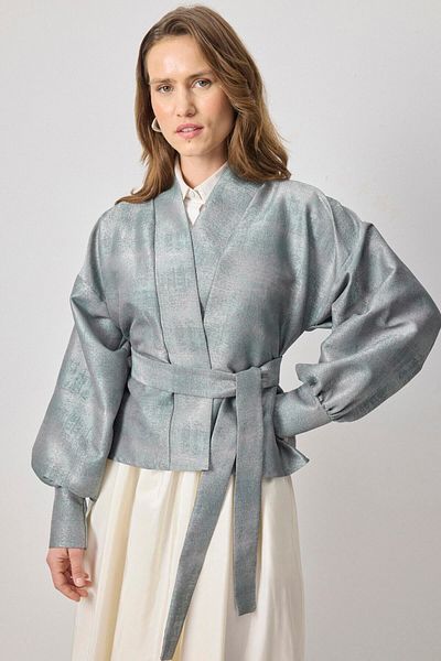 Touché Privé Jacquard Satin Kimono