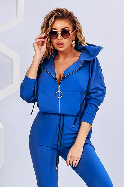 Atmosphere Fashion Electric blue casual tracksuit