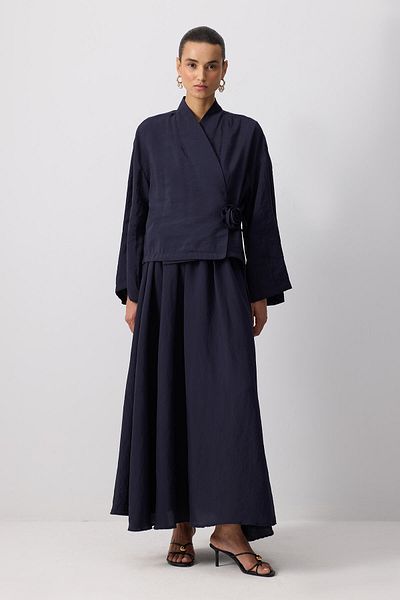 Touché Privé Flower Detail Modal Jacket Skirt Set