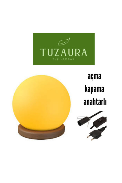 tuzaura tuz lambası küre model beyaz tuz lambası