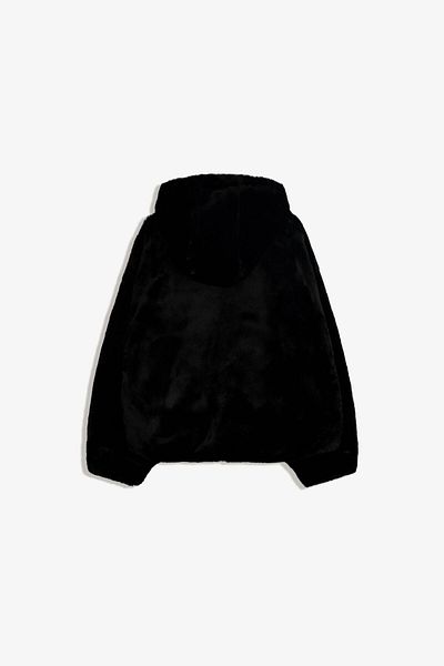 Bershka Hooded faux fur jacket