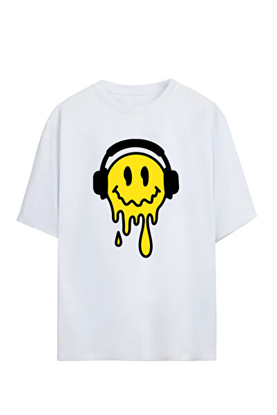 MAGORS Smiley w Music - تي شيرت كبير الحجم