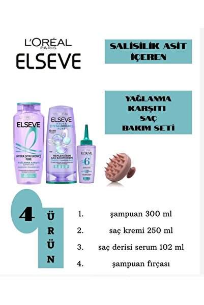ELSEVE Hydra Pure Salisilik Asit içeren Yağlanma Karşıtı Arındırıcı 3'lü Bakı...