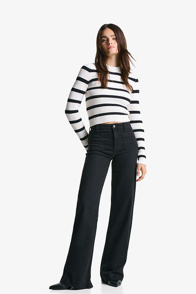 Bershka Seamless wide-leg jeans with pockets