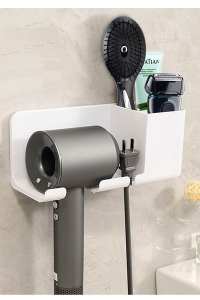 usin Adhesive Decorative Toothbrush Hair Dryer Bathroom Shelf Organizer Oraganizer Toothbrush Holder