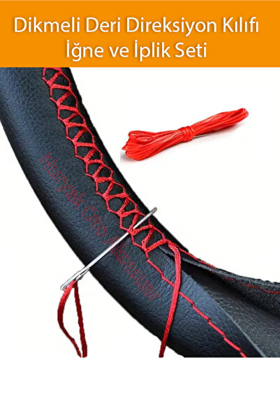 Nuryak Oto Aksesuar Fiat Tofaş Tempra Uyumlu Kırmızı Dikiş Dikmeli Deri Direk...