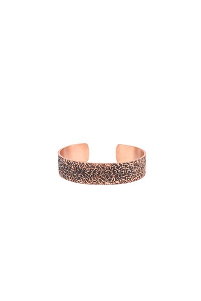 Zinnun Copper Bracelet Tree Bark
