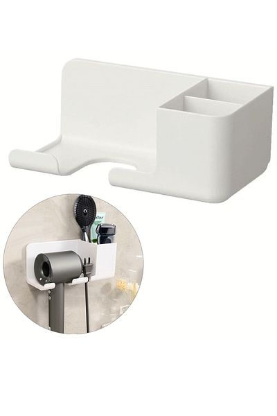 usin Adhesive Decorative Toothbrush Hair Dryer Bathroom Shelf Organizer Oraganizer Toothbrush Holder