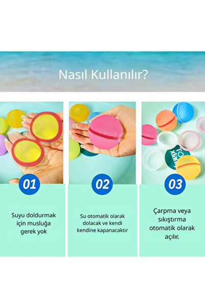 Generic Manyetik Mühürlü Yeniden Kullanılabilir Doldurulabilir Su Balonları