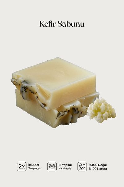 Cageartstudio Natural Kefir Soap 2 Pack - 100% Handmade and Natural, Skin Friendly, Chemical Free (2 Pieces)