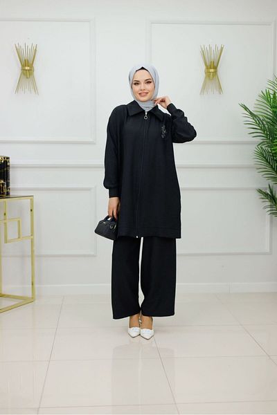 Enans Design Women's Hijab 2 Piece Set Jacket & Pants
