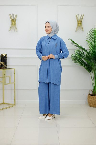Enans Design Women's Hijab 2 Piece Set Jacket & Pants