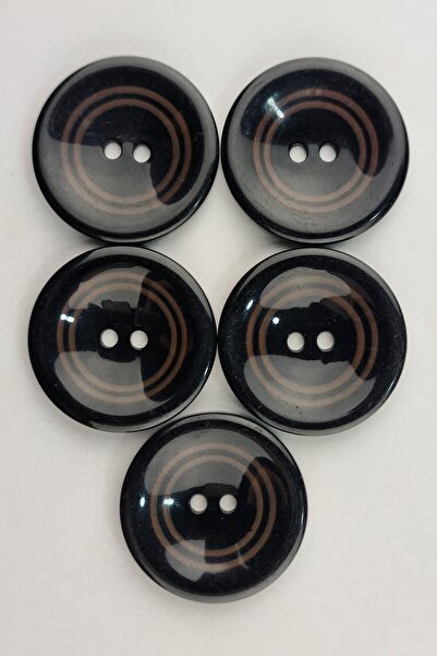 Şirin Yün Büyük Boy Yuvarlak Kahverengi Kaban Çeket Hırka Düğmesi 5 Adet