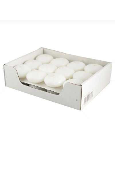 MUMARİKA 24 Adet Beyaz Renk Suda Yüzen Mum Balo Davet