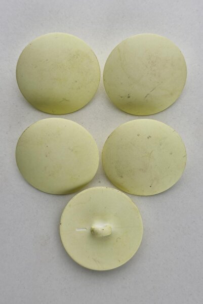 Şirin Yün Büyük Boy Plastik Bombeli Limon Sarı Kaban Çeket Hırka Yelek Düğmes...