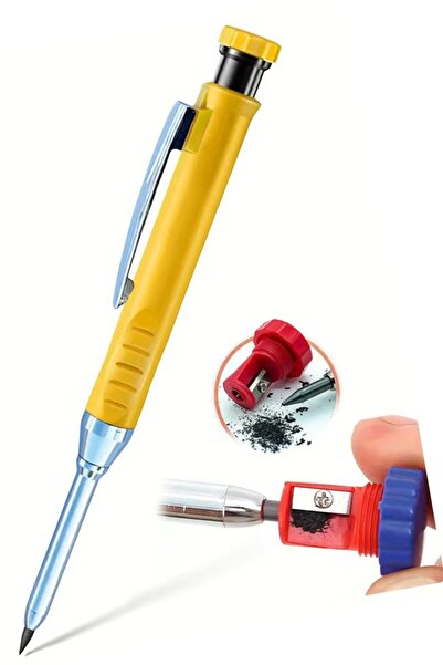 usin Carpenter Deep Dip Location Hole Marking Pencil + 6Pcs Pencil Nib Set