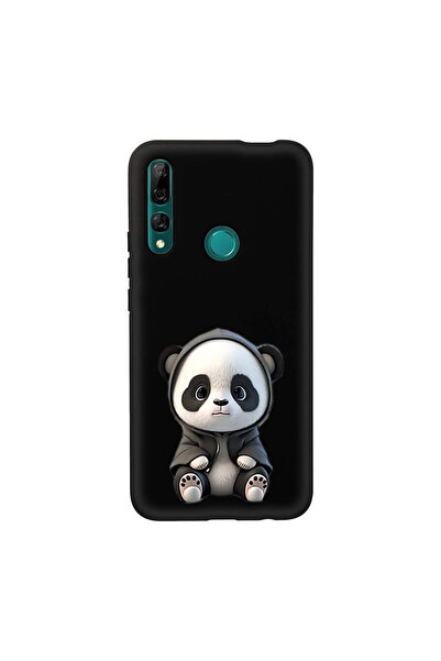 PrintiFy Huawei Y9 Prime 2019 ile Uyumlu Sevimli Panda (0214d) Tasarımlı Siya...