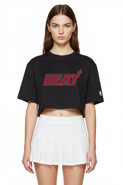 BA Sportswear تي شيرت ميامي لكرة السلة باللون الأسود كبير الحجم