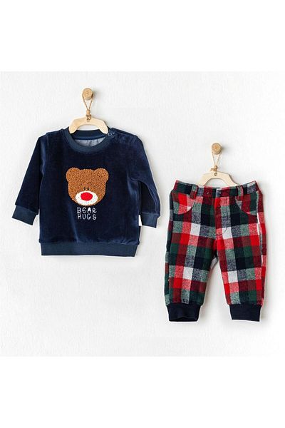 andywawa Baby Boy Teddy Bear 2-Piece Set Multicolor Ac24423
