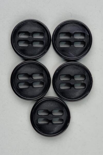 Şirin Yün Orta Akrilik Dikdörtgen Delikli Siyah Kaban Çeket Hırka Yelek Düğme...