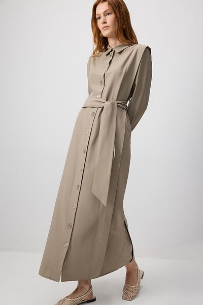 Touché Privé Belted Poplin Shirt Dress