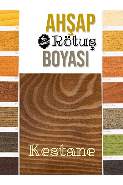 izmir bit pazarı Ahşap Rötuş Boyası - KESTANE - 25ml , Fırçalı Cam Şişede Mobilya Masa Sandalye Sehpa Çizik Onarıcı