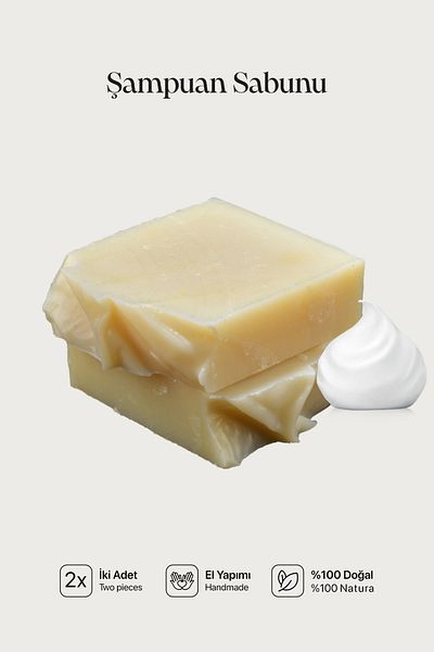 Cageartstudio Natural Shampoo Soap 2 Pack - 100% Handmade and Natural, Skin Friendly, Chemical Free (2 Pieces)