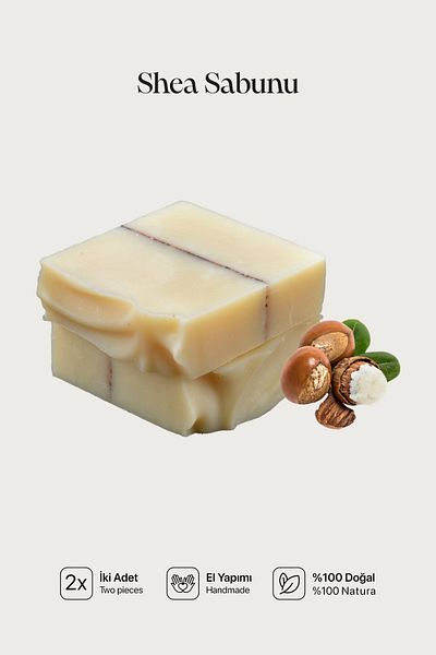 Cageartstudio Natural Shea Soap 2 Pack - 100% Handmade and Natural, Skin Friendly, Chemical Free (2 Pieces)